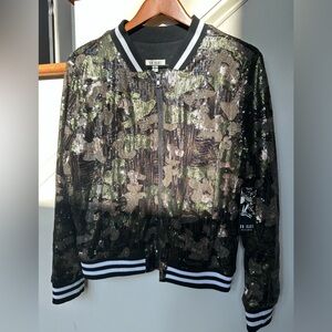 One Hart  Sequin Camouflage zipup Jacket